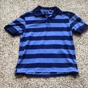 Viyella L Blue Horizontal Striped Polo Like New